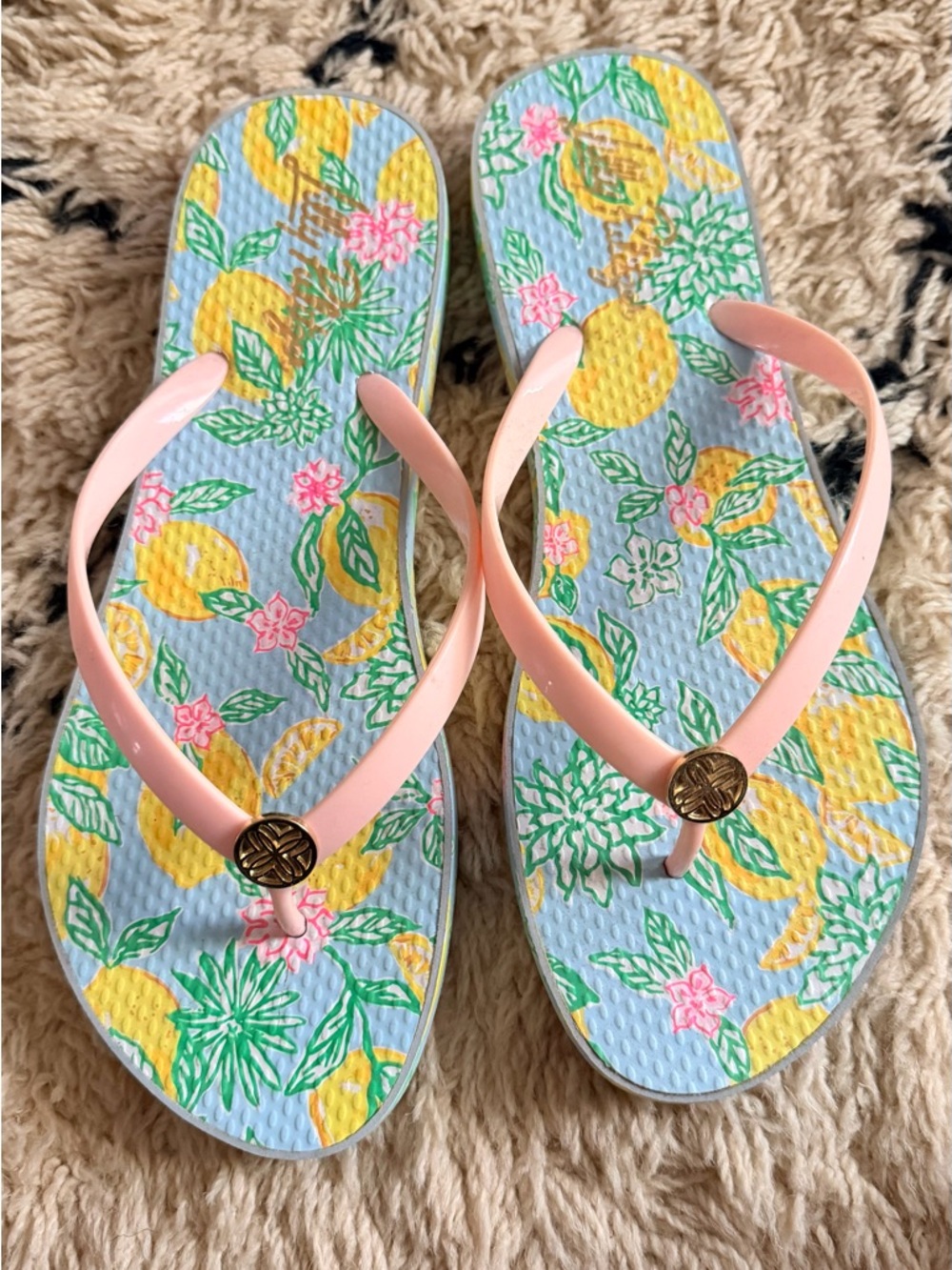 Lilly Pulitzer- Lemon Flip Flops